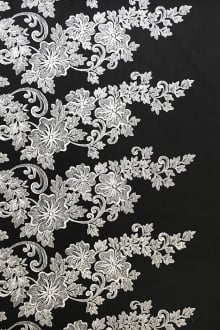 Embroidered Black Illusion with Ornate Single Border0