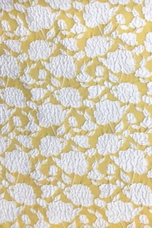 Cotton Blend Floral Cloqué in Yellow0