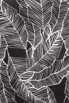 Charcoal Leaves Polyester Outdoor Print0