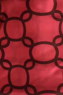 red silk twill with brown chain pattern