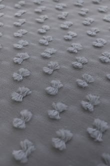 Silk and Cotton Swiss Dot Chiffon in Grey0
