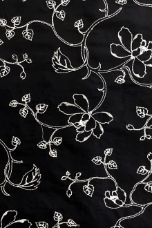 Silk Shantung with Embroidered Florals0