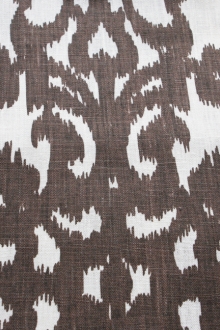 Linen Upholstery Ornamental Ikat Print0