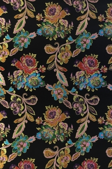 Heavy Jacquard Brocade with Colorful Florals 0