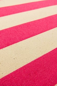 Japanese Cotton Canvas 1.25" Stripe In Pink And Natural0