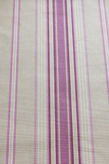 Cotton Canvas Stripe In Oatmeal And Lilac0