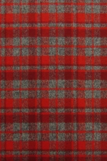 Cotton Mammoth Flannel Plaid in Red and Grey0