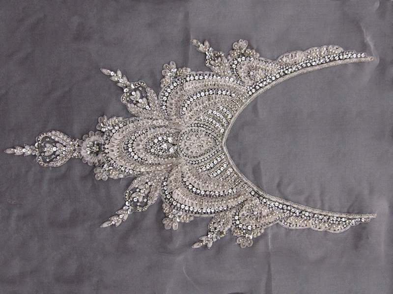 Jasmine White Beaded and Embroidered Silk Organza Bodice0