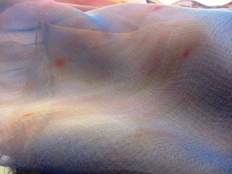 Iridescent Tie Dye Ombré Silk Chiffon1