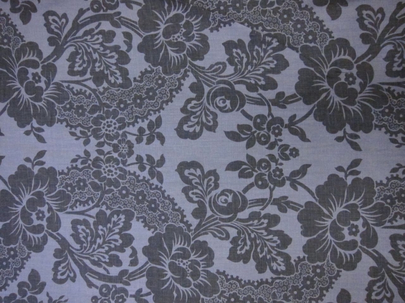 Linen Upholstery Floral Deco Print0