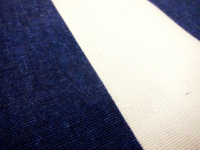Cotton Canvas 3" Stripe In Navy And White2