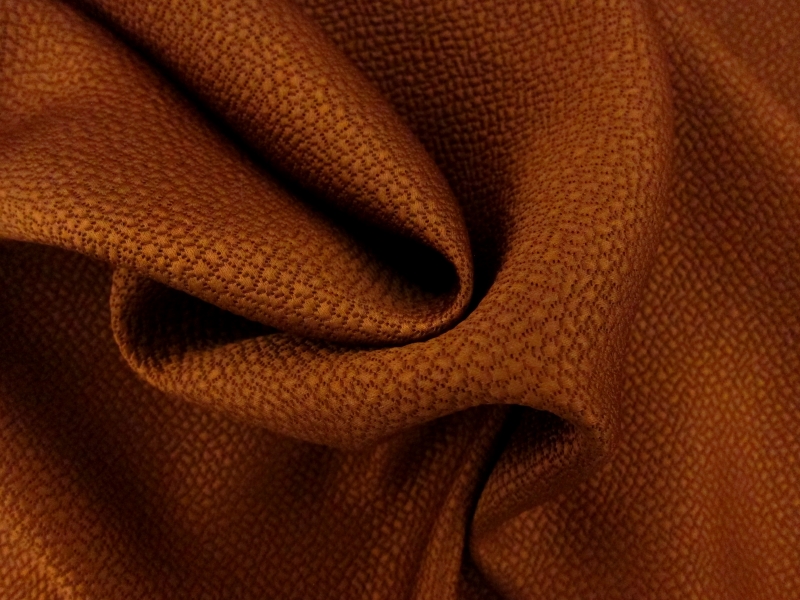 Silk and Wool Hammered Satin in Cognac1