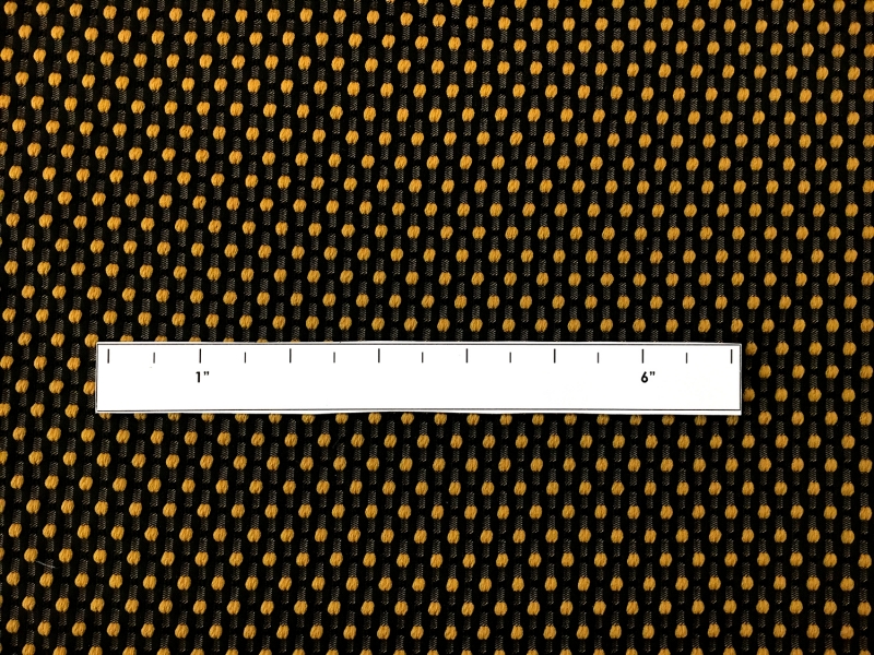 Polyester Swiss Dot Brocade with Marigold Dots1