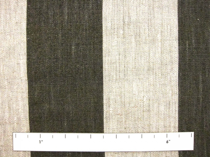 Linen Upholstery 3" Stripe in Smoke1
