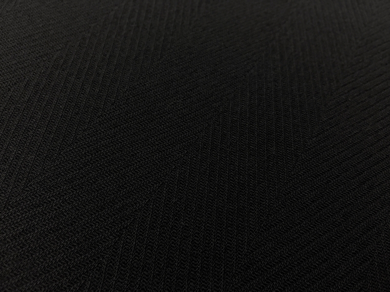 Wool Crepe Herringbone In Black 0