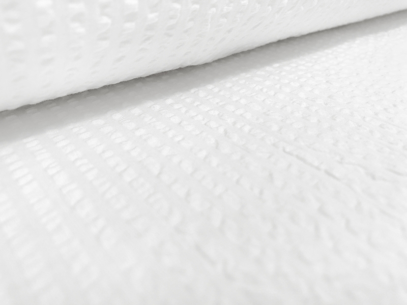 Cotton Seersucker in White | B&J Fabrics