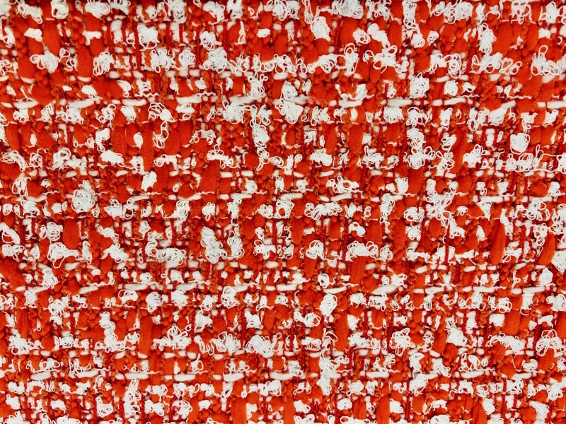 Italian Cotton Blend Tweed Red0