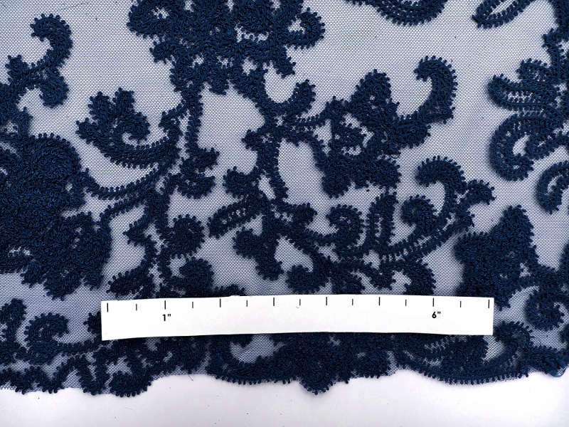 Embroidered Tulle in Navy1
