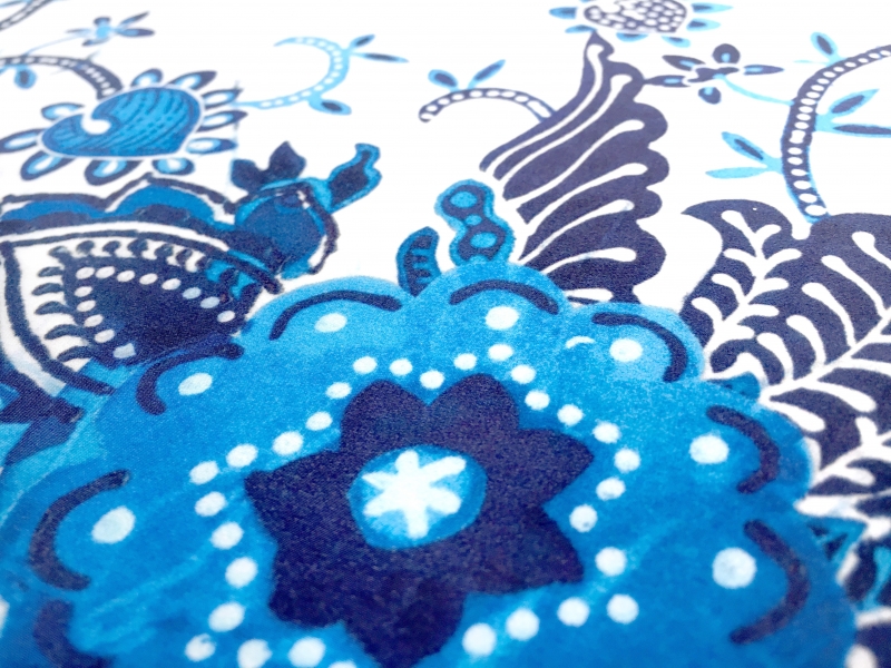 Printed Silk Chiffon with Batik Like Florals2