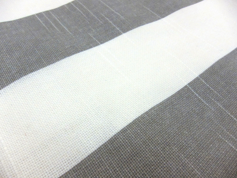 Cotton Canvas 2" Stripe In Gray And White2