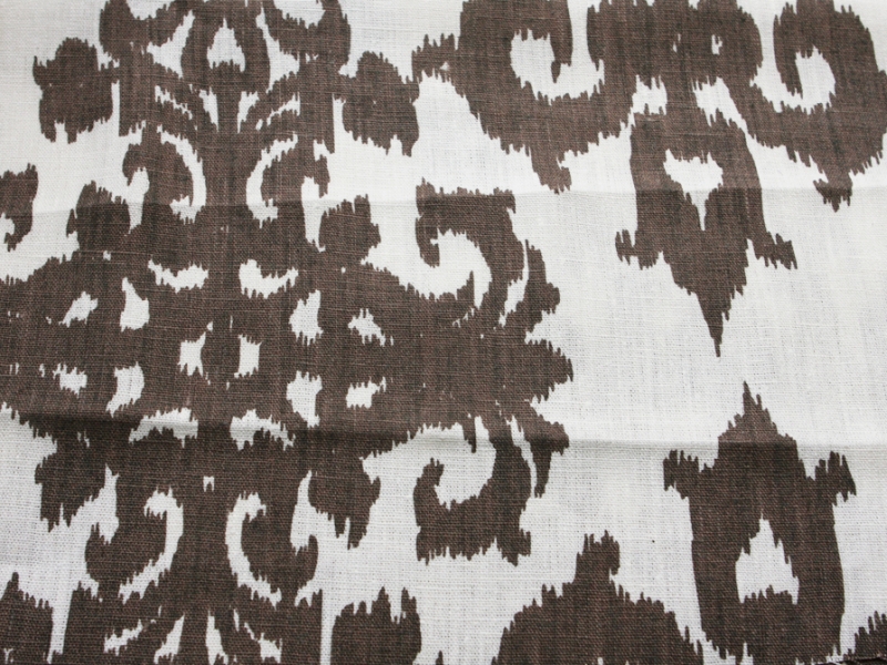Linen Upholstery Ornamental Ikat Print1