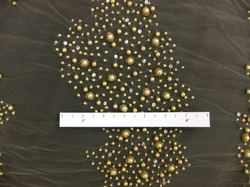 Novelty Beaded Tulle in Gold2