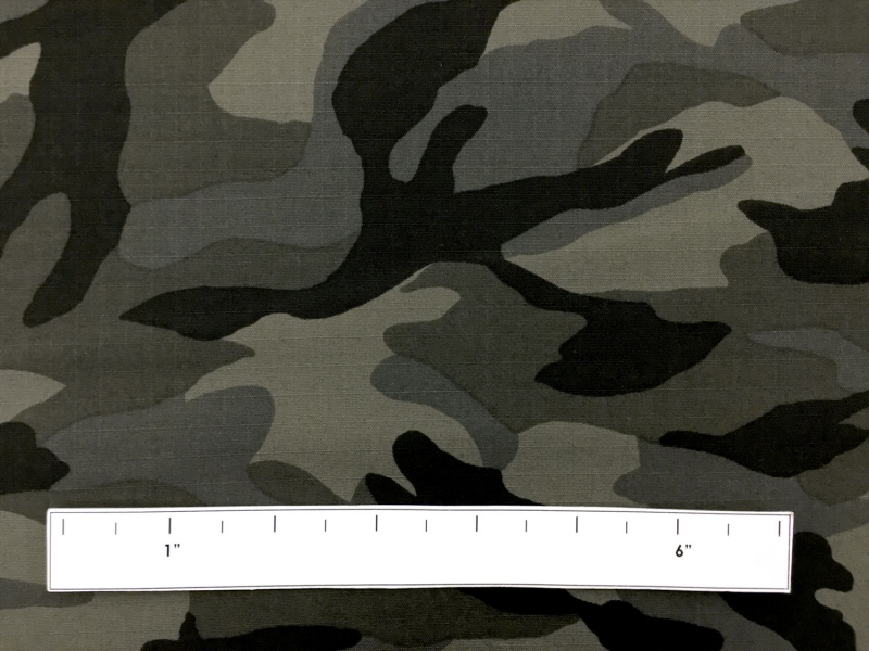 Japanese Camouflage Cotton Ripstop in Grey1