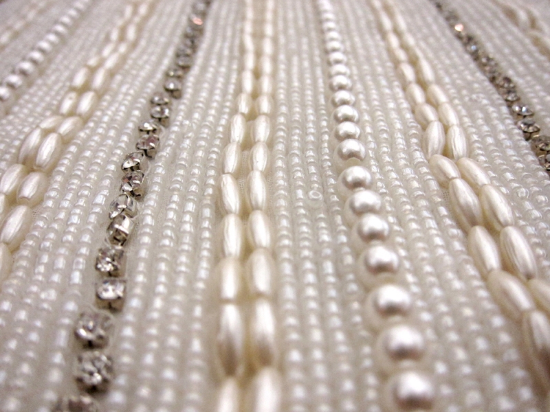 Pearls and Crystals Embroidered on Tulle1