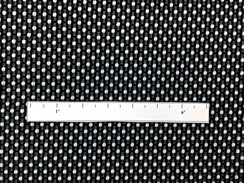 Polyester Swiss Dot Brocade with White Dots1