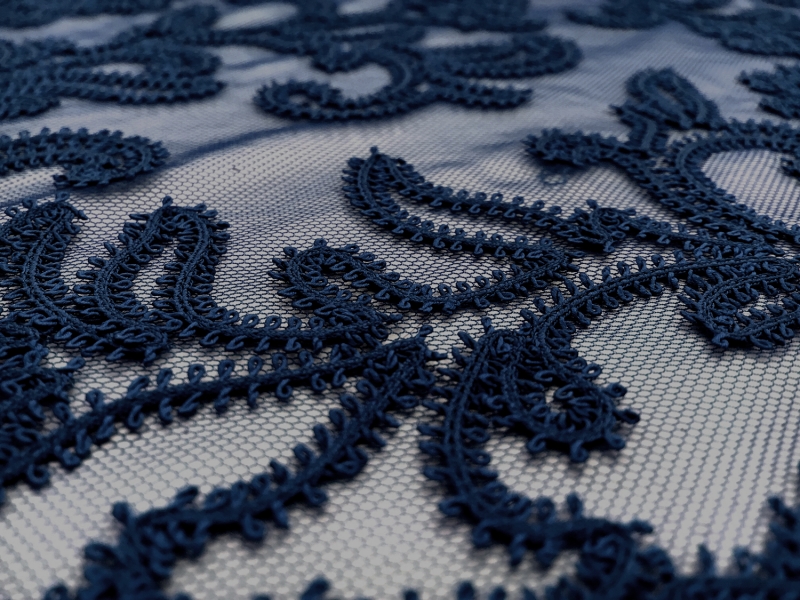 Embroidered Tulle in Navy3