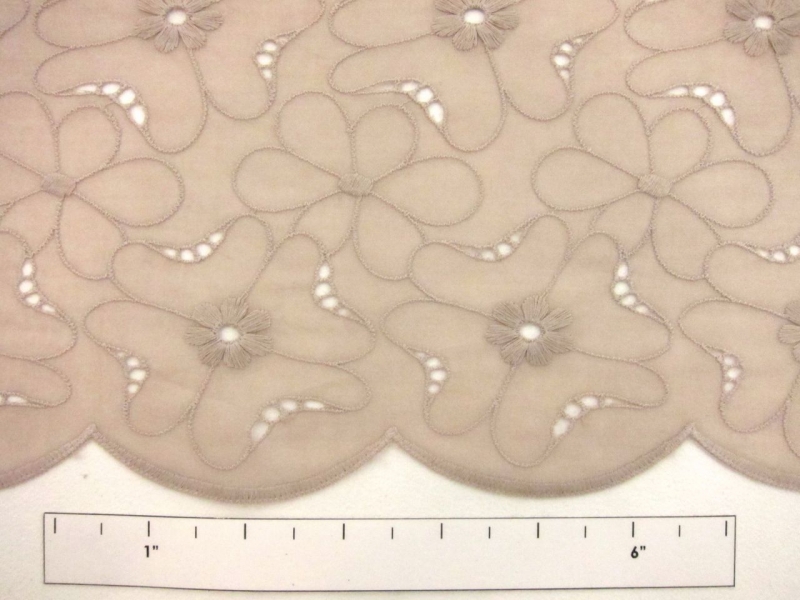 Cotton Voile Eyelet in Taupe1