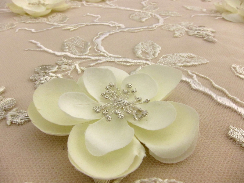 3D Flowers on Embroidered Tulle1