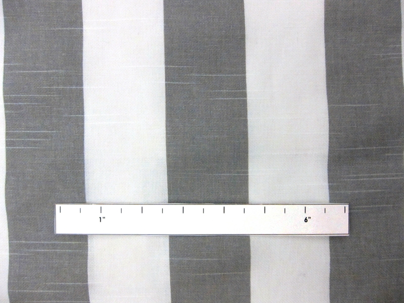 Cotton Canvas 2" Stripe In Gray And White1