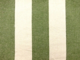 Cotton Upholstery 3" Stripe In Green And White0