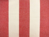 Cotton Upholstery 3" Stripe In Red And Ivory0