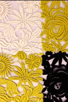 Sunshine Yellow Floral Guipure Lace Fabric