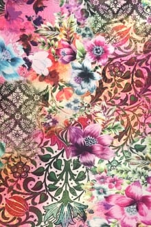 Italian Viscose Lycra Jersey Floral Collage0