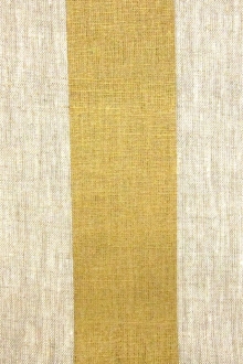 Linen Upholstery Metallic 3" Stripe Print in Gold0