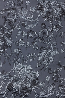 Floral and Paisley Pattern Silk Blend Metallic Cloqué Brocade0