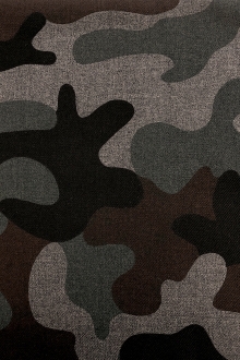 Camouflage Cotton Silk Twill Print0