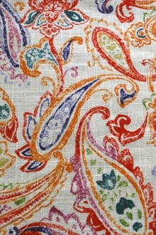 Linen Rayon Upholstery Paisley Print0