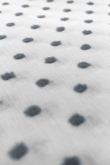 Swiss Cotton Plumetis in Grey on White0