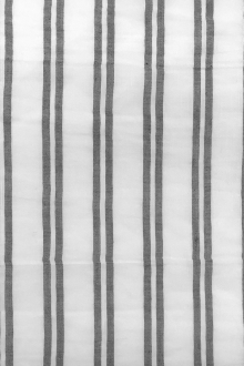 Rayon Linen Woven Stripe in White and Black0