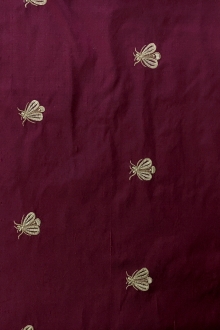 Iridescent Silk Shantung with Embroidered Moths0