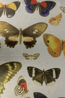 Printed  Silk and Poly Blend Crepe Lamé with Various Butterflies0