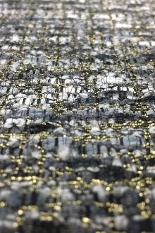 Viscose Cotton  Lurex Tweed in Greys and Gold0
