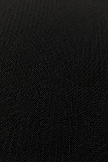 Wool Crepe Herringbone In Black 0