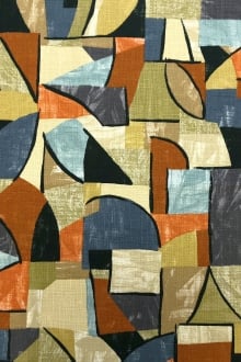 Cotton Canvas Upholstery Geometric Print0