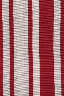 cotton knit with white and red stripes in repeating widths