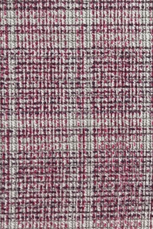 polyester and metallic knit that looks like a pink and white tweed with silver metallic threads 